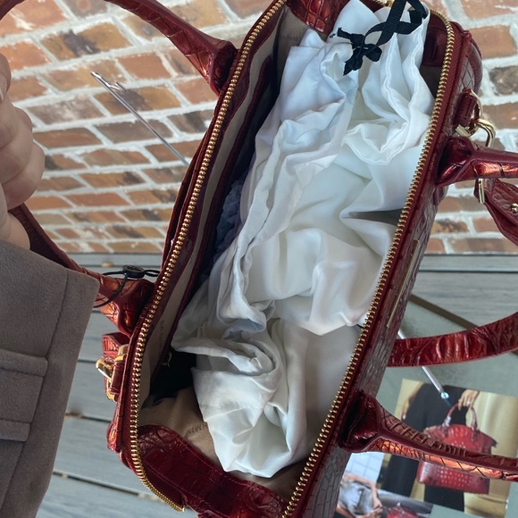 NWT Brahmin Caroline Satchel Red Chili Bag - Picture 11 of 11